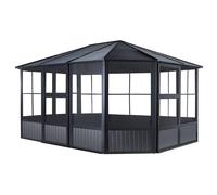 Rowlinsons Sojag Charleston Solarium 3.7m x 4.6m with Assembly - Aluminum in Grey Rowlinsons Grey