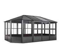 Rowlinsons Sojag Charleston Solarium 3.7m x 5.5m with Assembly - Aluminum in Grey Rowlinsons Grey