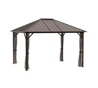 Rowlinsons Sojag Gazebo 3m x 3.7m - Aluminum - L365 x W300 x H275 cm in Brown Rowlinsons Brown