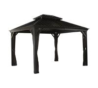 Rowlinsons Sojag Messina Gazebo 3m x 3.7m - Aluminum - L353 x W298 x H291.49 cm in Black Rowlinsons Black