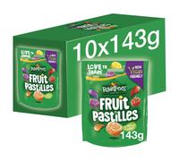 Rowntree's Fruit Pastilles Sweets Sharing Bag, Vegan Friendly, 10 x 143g