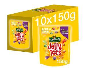 Rowntrees Jelly Tots Sweets Sharing Bags, Vegan Friendly, 10 x 150 g