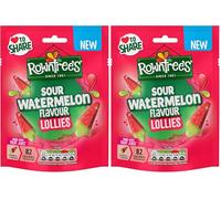 Rowntree's Lollies Sour Watermelon Flavour Sweets Sharing Bag 130g (Pack of 2)