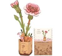 rowood 3D Puzzle DIY Wooden Flower, Artificial Flowers Model Kits to be Assembled, Craft Set for Adults, Best Home Décor and Valentine Toy Gift Kit