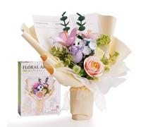 ROWOOD 3D Puzzle Flower Bouquet 6 in 1 with Wrapping Paper, Artificial Flower Building Set, Botanical Model Kits for Adults Teens, Creative Craft Gift for Her