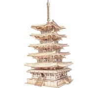 ROWOOD 3D Wooden Puzzle Five-storied Pagoda Age 14+, Japanese Temple Model Kit for Adults to build, DIY Wooden Model Building Construction Craft Kits, Ideal as Christmas And Birthday Gift