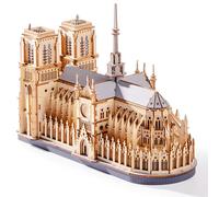 ROWOOD 3D Wooden Puzzle Notre Dame Paris, DIY Architecture Model Kit | Create a Gothic landmark for a desk or shelf, with a Mechanical 3D model kit Gift for adults, model kit & puzzle fans