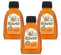 Rowse Runny Honey 340g Pack of 3 Clear Natural Bee Syrup Sqeezy Bottle Breakfast Pancake Porridge Cereal Ice Cream Topping Baking Sweetener with Welari Thank You Card | (3pack) (1020g)
