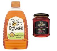 Rowse Squeezy Organic Honey 680g + Rowse Manuka 250+ MO 225g, Natural Spreads Bundle