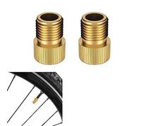 Rowwait 2pcs Presta Valve Adapter,Bike Pump Adaptor,Bike Pump Adapter Converter,Presta to Schrader Valve Adapter,Rubber Inner Ring,Inflate Bike Tyre with Standard Pump or Air Compressor,Gold