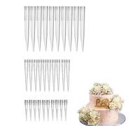 Rowwait 30 Pcs Plastic Flower Tubes & Posy Picks with Spikes for Cake Decorating and Arrangement (3 Sizes)