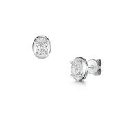 ROX Classic Oval Cut Lab Grown Earrings 0.60ct 18ct Modern Timeless Luxury Claw Set - White Gold