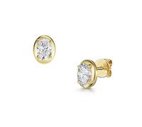 ROX Classic Oval Cut Lab Grown Earrings 0.60ct 18ct Modern Timeless Luxury Hallmarked Claw Set - Yellow Gold