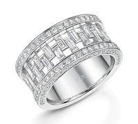 ROX Code Diamond Dress Ring 9ct In ROX Luxury Packaging Platinum Exclusive Baguette cut Luxury Hallmarked 950 Platinum