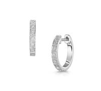 ROX Code Diamond Hoop Earrings 18ct Hoop Earrings Exclusive Luxury - White Gold