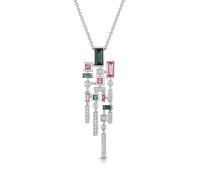 ROX Code Tourmaline Necklace 18ct 9ct Exclusive Baguette cut Luxury Hallmarked - White Gold - Mixed Metals - ROX Diamond & Thrills Jewellery