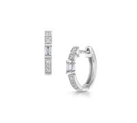 ROX Code White Gold Diamond Hoop Earrings Hoop Earrings In ROX Luxury Packaging Luxury Hallmarked - ROX Diamond & Thrills Jewellery