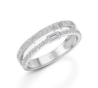 ROX Code White Gold Stacking Ring In ROX Luxury Packaging Luxury Hallmarked - ROX Diamond & Thrills Jewellery