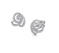 ROX Cosmic Diamond Swirl Earrings 18ct In ROX Luxury Packaging Exclusive Luxury Hallmarked - White Gold