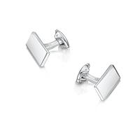 ROX Diffusion ROX Classic Rectangle Cufflinks Luxury - Tan Colour - Sterling Silver