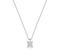 ROX Honour Princess Cut Diamond Necklace 18ct In ROX Luxury Packaging Timeless Luxury Hallmarked Chain Claw Set - White Gold - ROX Diamond & Thrills