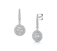 ROX Love Diamond Drop Earrings 18ct In ROX Luxury Packaging Luxury Diamond Drop Hallmarked Drop Earrings Claw Set - White Gold