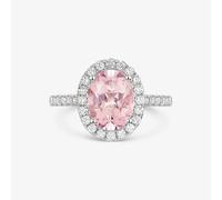 ROX Love Morganite & Diamond Halo Ring Platinum Luxury Claw Set 950 Platinum