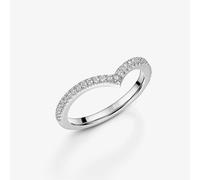 ROX Love Pointed Curved Natural Diamond Ring 0.22cts Platinum Luxury Hallmarked 950 Platinum