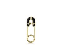 ROX LOX Diamond Black Enamel Pin Charm Enamel In ROX Luxury Packaging Luxury - Yellow Gold - Plated Metal