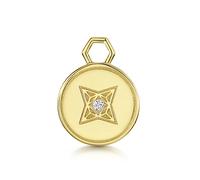 ROX LOX Diamond Disc Charm In ROX Luxury Packaging Luxury - Yellow Gold - Plated Metal