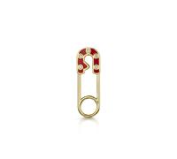 ROX LOX Diamond Red Enamel Pin Charm Enamel Hoop Earrings In ROX Luxury Packaging Luxury - Yellow Gold - Plated Metal