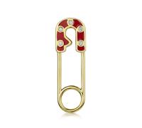 ROX LOX Diamond Red Enamel Safety Pin Enamel In ROX Luxury Packaging Luxury - Yellow Gold - Plated Metal