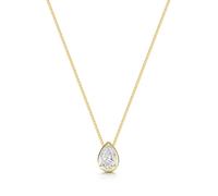 ROX Pear Cut Lab Grown Diamond Necklace 18ct Timeless Luxury Hallmarked Chain Claw Set - Yellow Gold - ROX Diamond & Thrills Jewellery