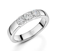 ROX Platinum Three Brilliant Cut Diamond Wedding Ring Modern Platinum Timeless Luxury