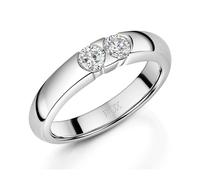 ROX Platinum Two Stone Wedding Ring Modern Polished Platinum Timeless Luxury