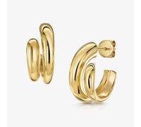ROX SCULPT Split Dome Gold Vermeil Hoop Earrings Hoop Earrings Luxury Vermeil - Gold Plated Silver