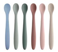 ROXANEPIG 6PACK Silicone Baby Feeding Spoons, First Stage Infant Spoons, Soft-Tip Easy on Gums I Baby Training Spoon | Infant Utensils Feeding Supplies, Dishwasher & Boil-Proof (A)