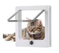 Roxanex Cat Door Large 19.5cm x 18cm Flap Easy to Fit, 4 Way Locking with Magnet Safety Pet Door, Weatherproof Cat Flap for Interior Exterior Wood UPVC Door Wall, White