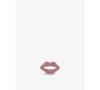 Roxanne First Womens Rose Gold Scarlett Kiss 14ct Rose-gold and 0.13ct Sapphire Stud Earring