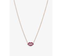 Roxanne First Womens Rose Gold Scarlett Kiss 14ct Rose-gold and 0.35ct Pink-sapphire Necklace