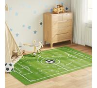 roxboro polyester kids washable anti-slip football field rug - green