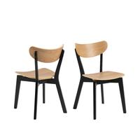 Indoor Furniture Group Furniture To Go Roxby Dining Chairs In Black And Oak Set Of 2, Black