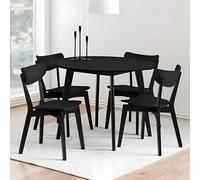 Roxby Round Dining Set - 4 Seater - 105cm - Black