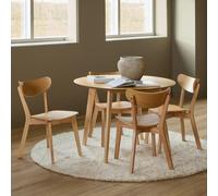 Roxby Round Dining Set - 4 Seater - 105cm - Oak