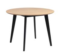 Roxby Round Dining Table in Oak & Black Furniture To Go Black One Size