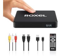 Roxel Mini DVD Player with HDMI & AV Output, USB Playback, Region Free, 1080p Upscaling, Earphone Jack, Multi-Language OSD, Remote Control, USB-C Powered Compact DVD Player