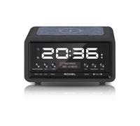 Roxel Nod Bedside Radio, DAB/DAB+ & FM Radio, Alarm Clock, Wireless Phone Charging, Large Digit Display, Dual Bedside Alarm Clock with Wireless Strea