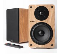 Roxel Onyx Active Bookshelf Speakers, 100-Watt RMS Power, Wireless BT 5.0 Streaming, HDMI ARC, 3-Metre Speaker Cable, Dynamic Sound for Movies, Music
