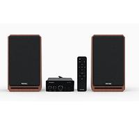 Roxel RBS 300 Bookshelf Speaker mini Amplifier, Wood Effect Cabinet with 4 inch Enhanced Carbon Fibre Woofer, 1Inch Silk Dome Tweeter, Wireless connectivity 150W RMS