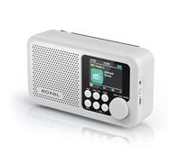 Roxel RDR-30 Portable DAB+ FM Radio with BT 5.3 | 12-Hour Battery | 2.4" Color Display | 80 Presets | Alarm Clock | USB-C Charging |Lightweight | Digital Radio for Home, Travel & Out (White)